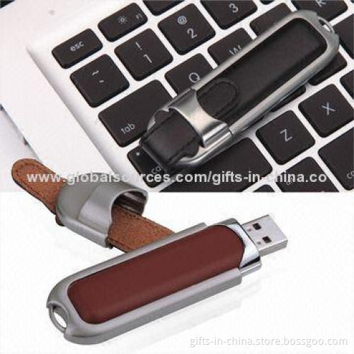 Leather 2GB USB Flash Drives, Free Logo Cost, Uses Branded A Grade Microchips